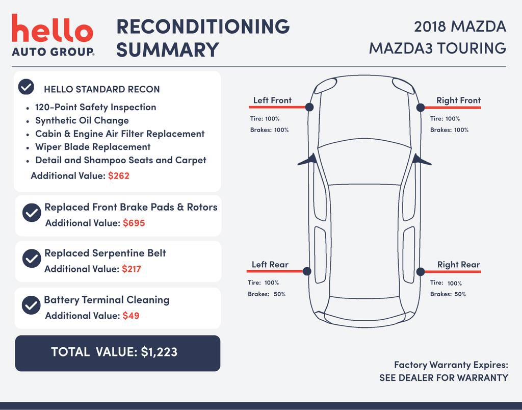 Used 2018 MAZDA MAZDA3 Touring FWD image 3