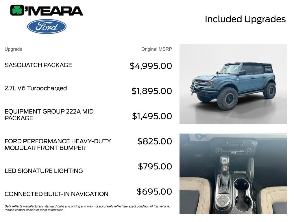 Used 2021 Ford Bronco Big Bend w/ Sasquatch Package AWD/4WD image 4