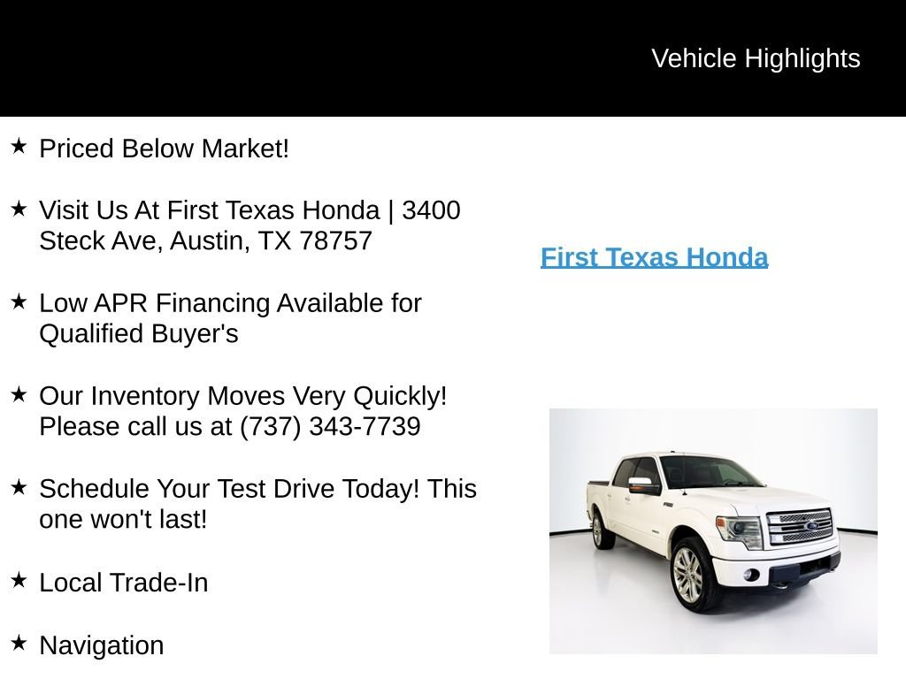 Used 2013 Ford F150 Limited AWD/4WD image 9