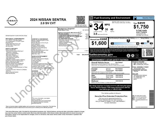 Used 2024 Nissan Sentra SV w/ All-Weather Package FWD image 29