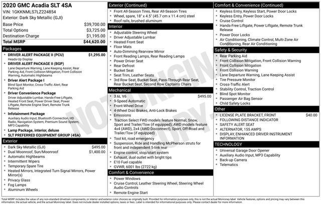 Used 2020 GMC Acadia SLT w/ Driver Alert Package II image 43