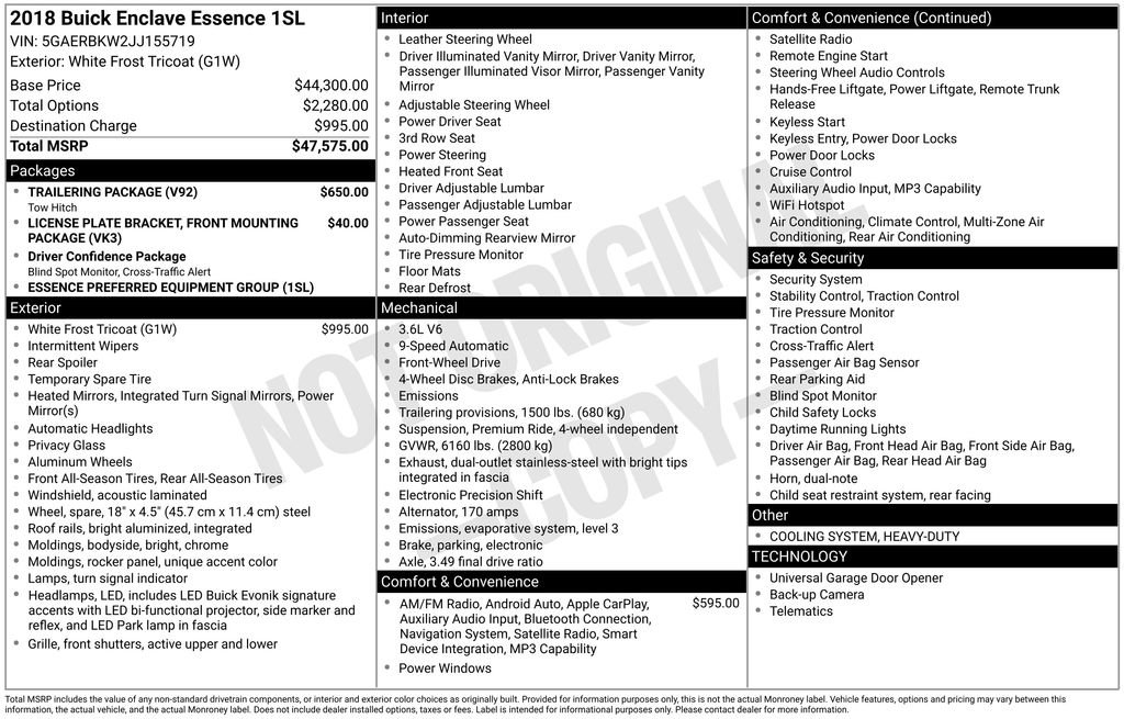 Used 2018 Buick Enclave Essence w/ Trailering Package image 45