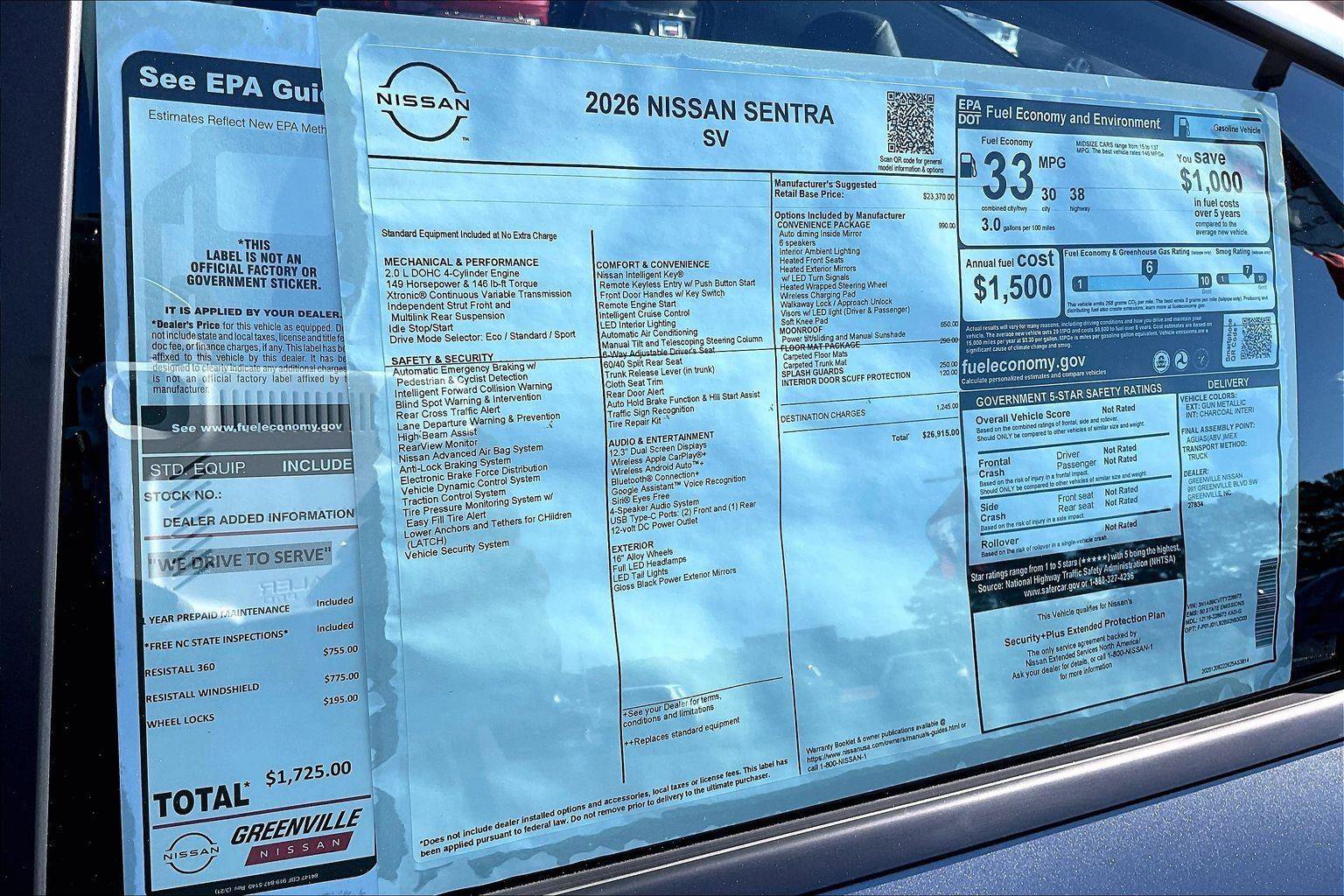 New 2026 Nissan Sentra SV w/ SV Convenience Package image 15