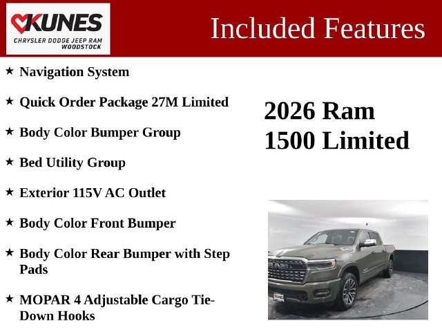 New 2026 RAM 1500 Limited w/ Bed Utility Group AWD/4WD image 3