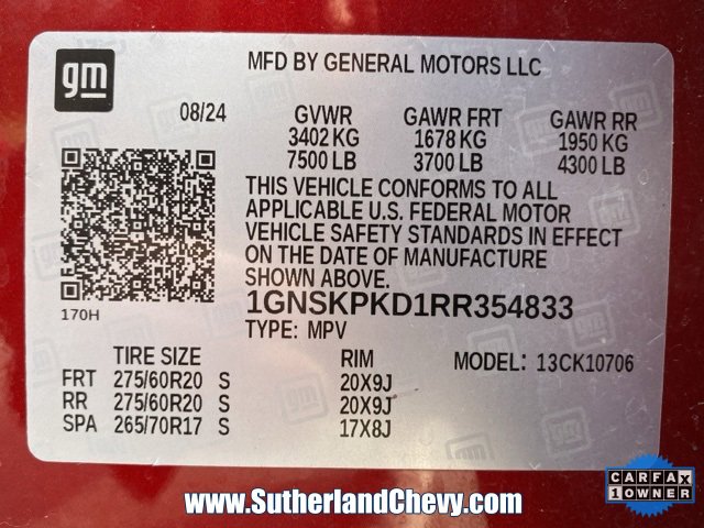 Certified 2024 Chevrolet Tahoe Z71 w/ Luxury Package image 58