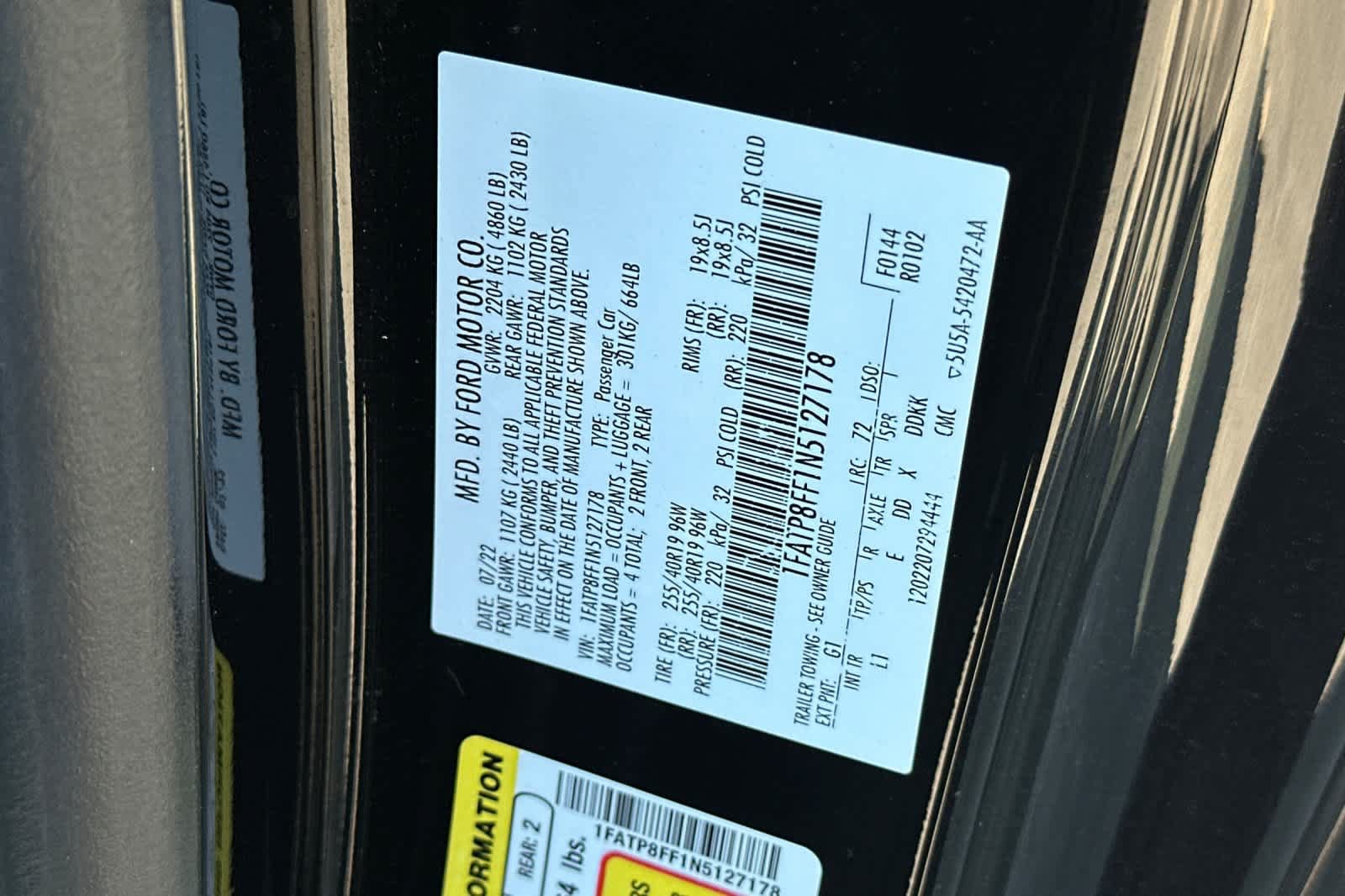 Used 2022 Ford Mustang GT Premium w/ Equipment Group 401A RWD image 33