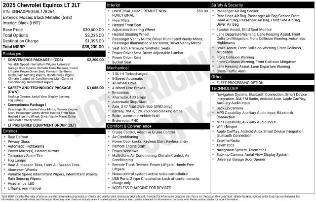 Used 2025 Chevrolet Equinox LT w/ Convenience Package II AWD/4WD image 33