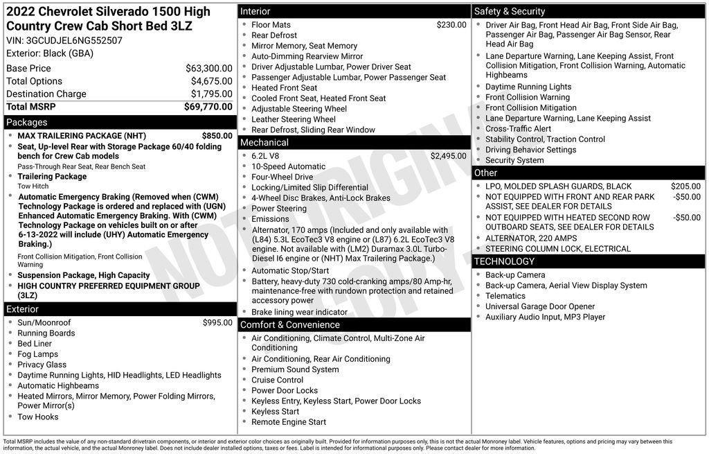 Used 2022 Chevrolet Silverado 1500 High Country w/ Max Trailering Package image 12