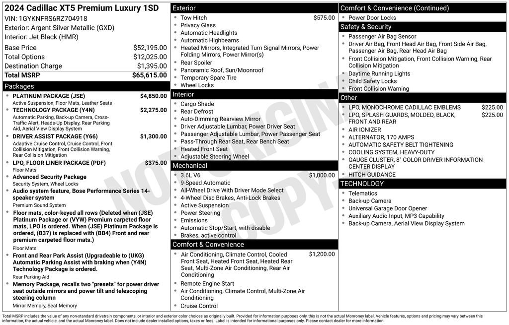 Used 2024 Cadillac XT5 Premium Luxury w/ Platinum Package image 9