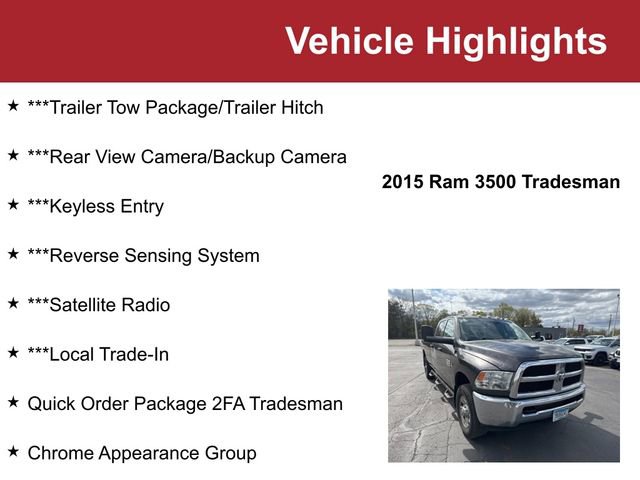 Used 2015 RAM 3500 Tradesman w/ Chrome Appearance Group AWD/4WD image 2