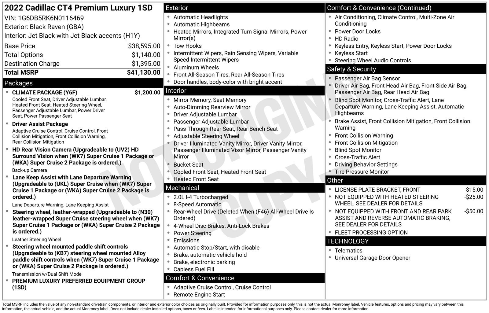 Certified 2022 Cadillac CT4 Premium Luxury w/ Climate Package image 34