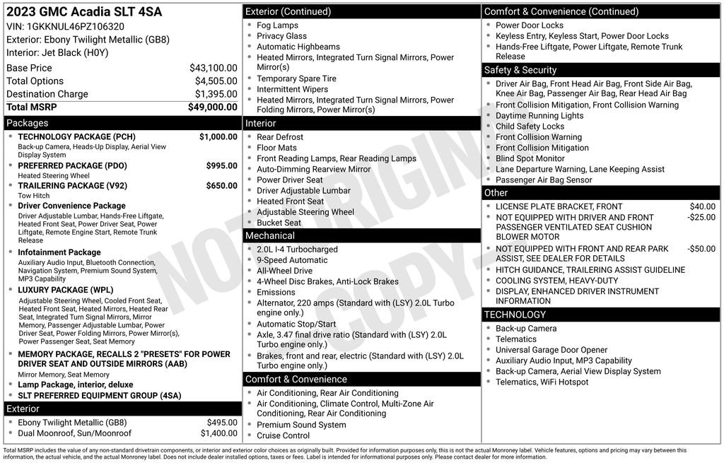 Used 2023 GMC Acadia SLT w/ Technology Package image 9