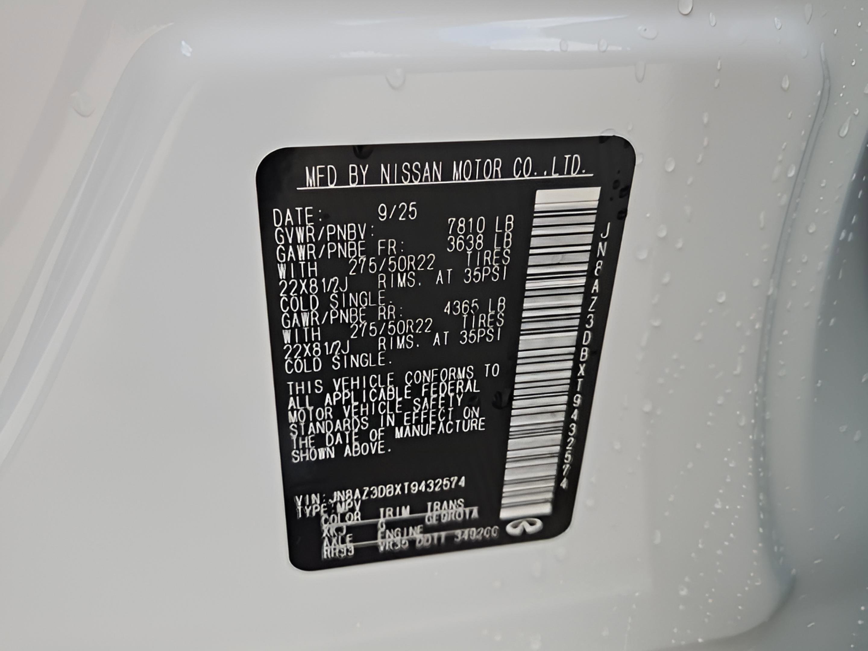 New 2026 INFINITI QX80 4WD w/ Sport Exterior Package image 15