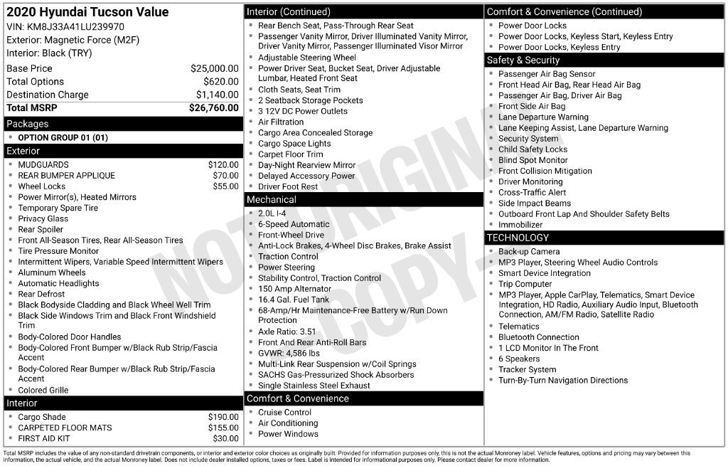 Used 2020 Hyundai Tucson Value FWD image 24