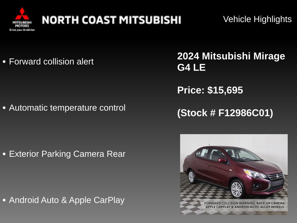 Used 2024 Mitsubishi Mirage G4 LE FWD image 2