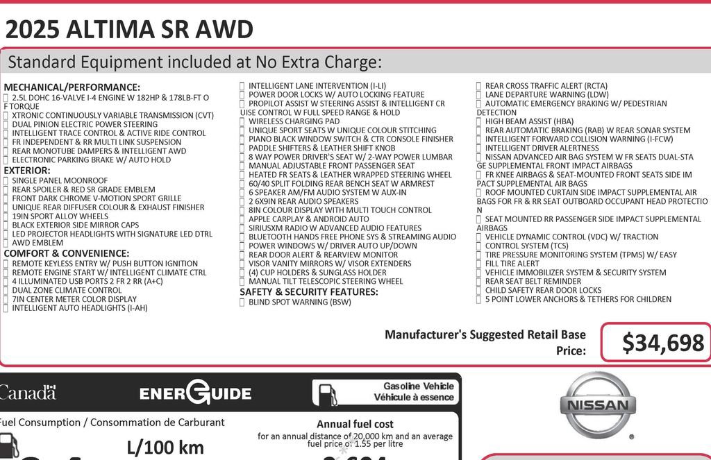 Used 2025 Nissan Altima 2.5 SR AWD/4WD image 3