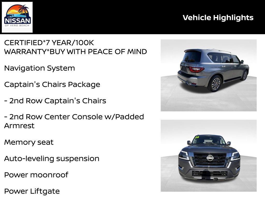 Certified 2024 Nissan Armada SL w/ Captain's Chairs Package RWD image 19
