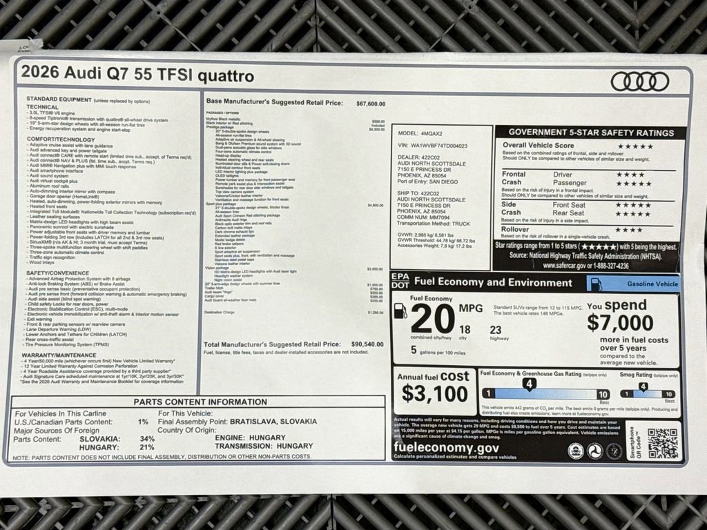 New 2026 Audi Q7 3.0T Prestige image 9