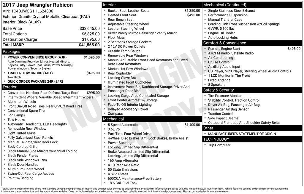 Used 2017 Jeep Wrangler Rubicon w/ Power Convenience Group image 23