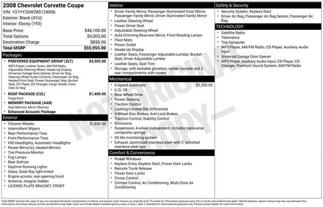 Used 2008 Chevrolet Corvette Coupe w/ Preferred Equipment Group RWD image 4