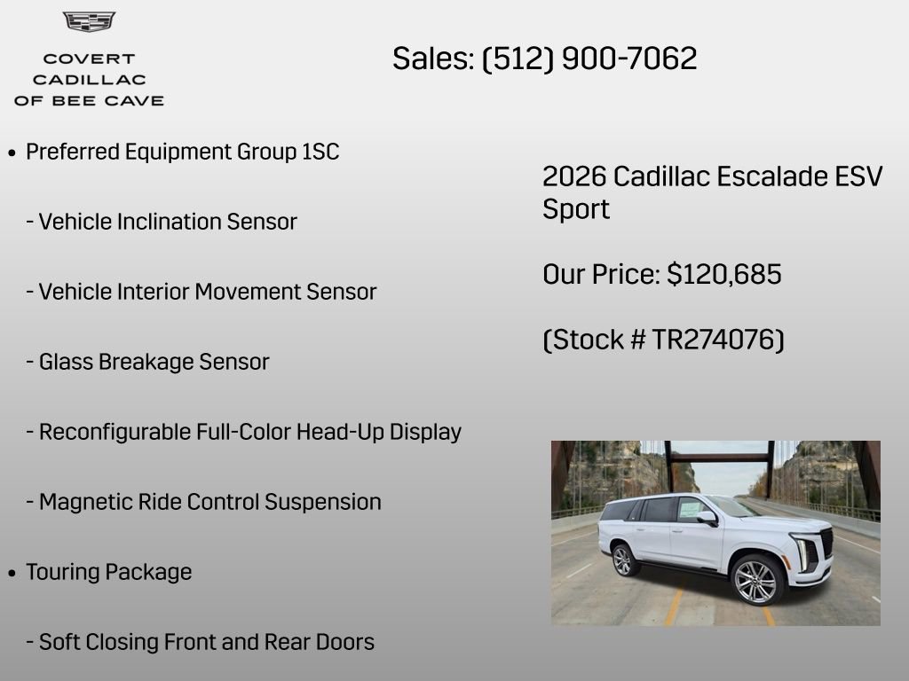 New 2026 Cadillac Escalade ESV Sport w/ Touring Package AWD/4WD image 18