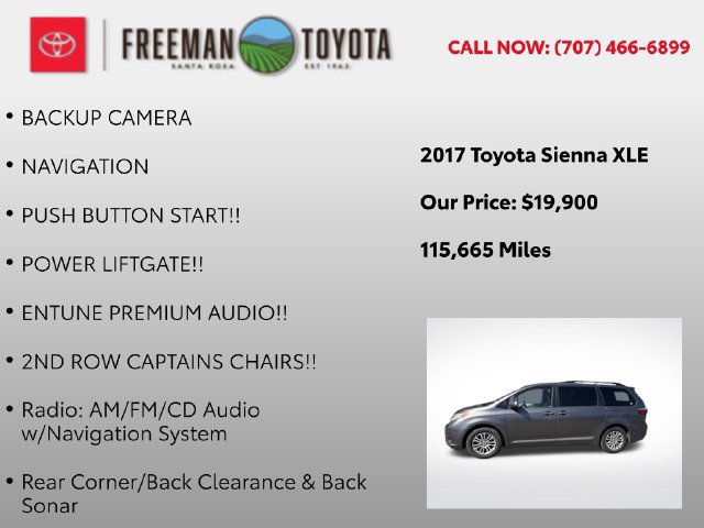 Used 2017 Toyota Sienna XLE w/ XLE Navigation Package FWD image 9