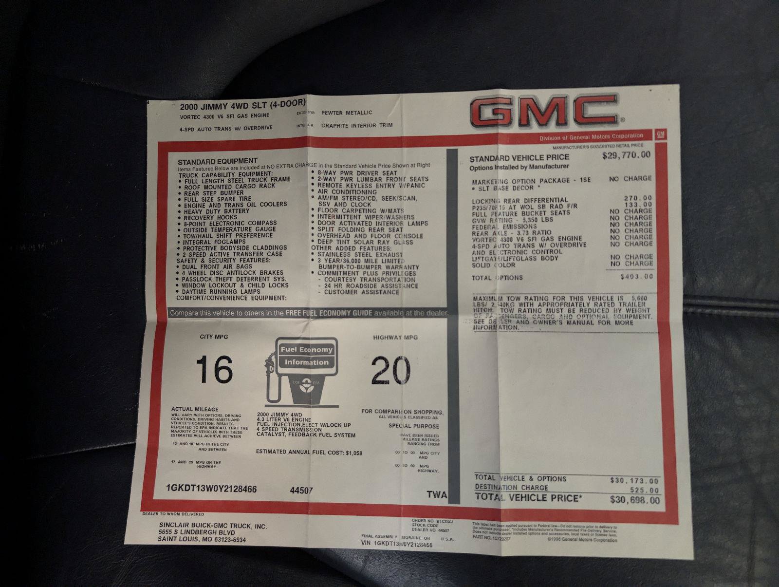 Used 2000 GMC Jimmy SLT AWD/4WD image 32