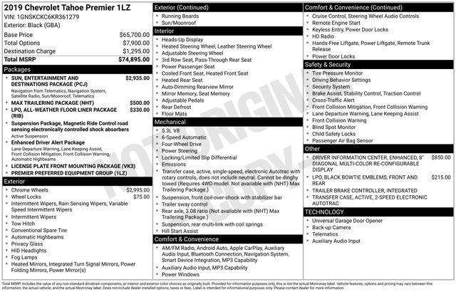Used 2019 Chevrolet Tahoe Premier AWD/4WD image 5