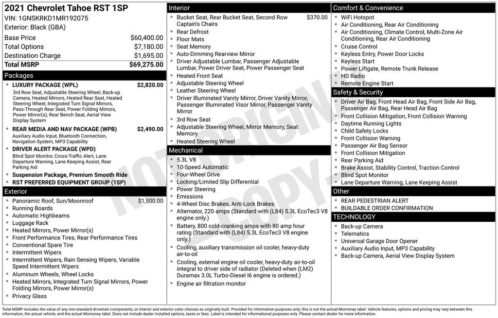 Used 2021 Chevrolet Tahoe RST w/ Luxury Package AWD/4WD image 26