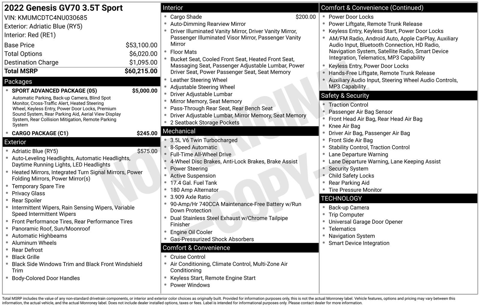 Used 2022 Genesis GV70 3.5T Sport w/ Sport Advanced Package image 34