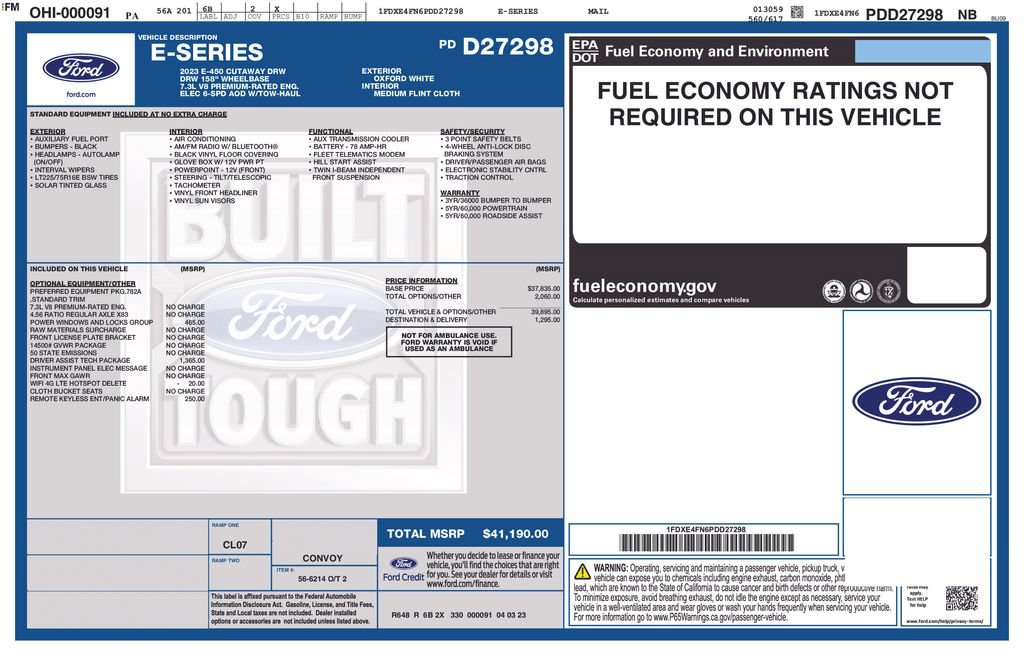 Used 2023 Ford E-450 and Econoline 450 Super Duty w/ Driver's Safety Package RWD image 41