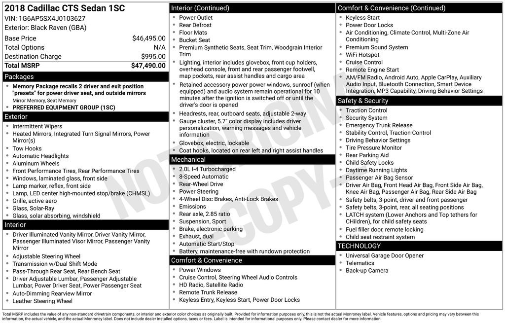 Used 2018 Cadillac CTS 2.0L Turbo image 6