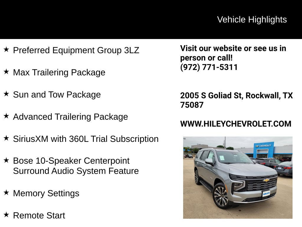New 2026 Chevrolet Tahoe High Country w/ Sun And Tow Package AWD/4WD image 9