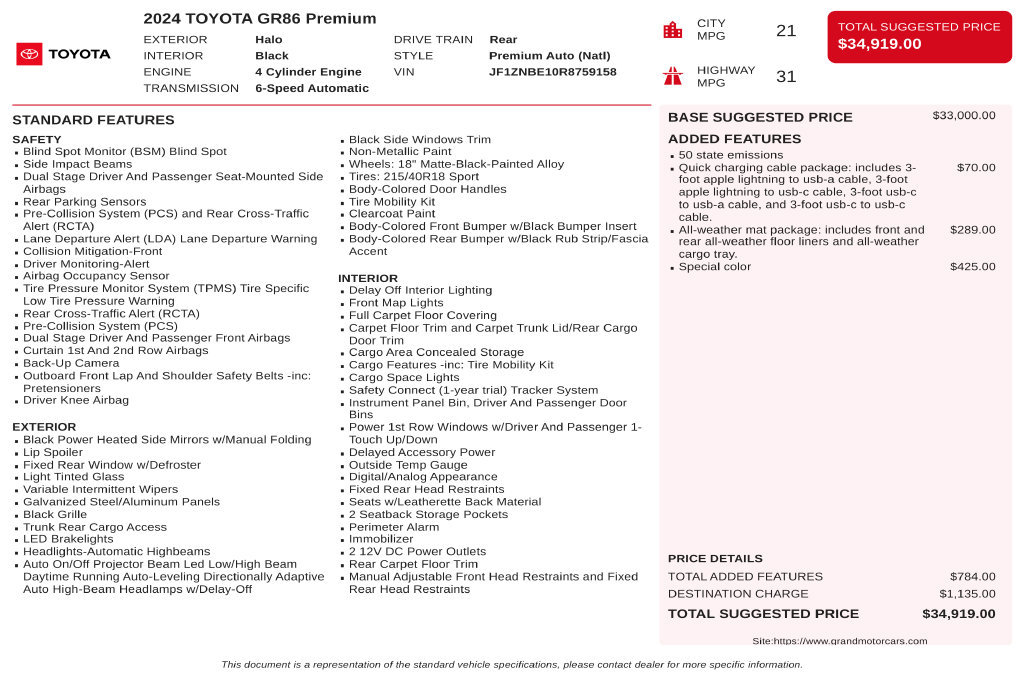 Used 2024 Toyota GR86 Premium RWD image 3