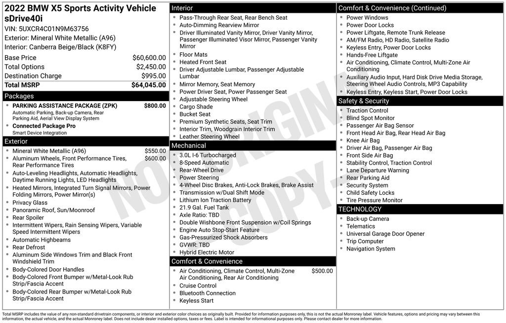 Used 2022 BMW X5 sDrive40i w/ Parking Assistance Package RWD image 42