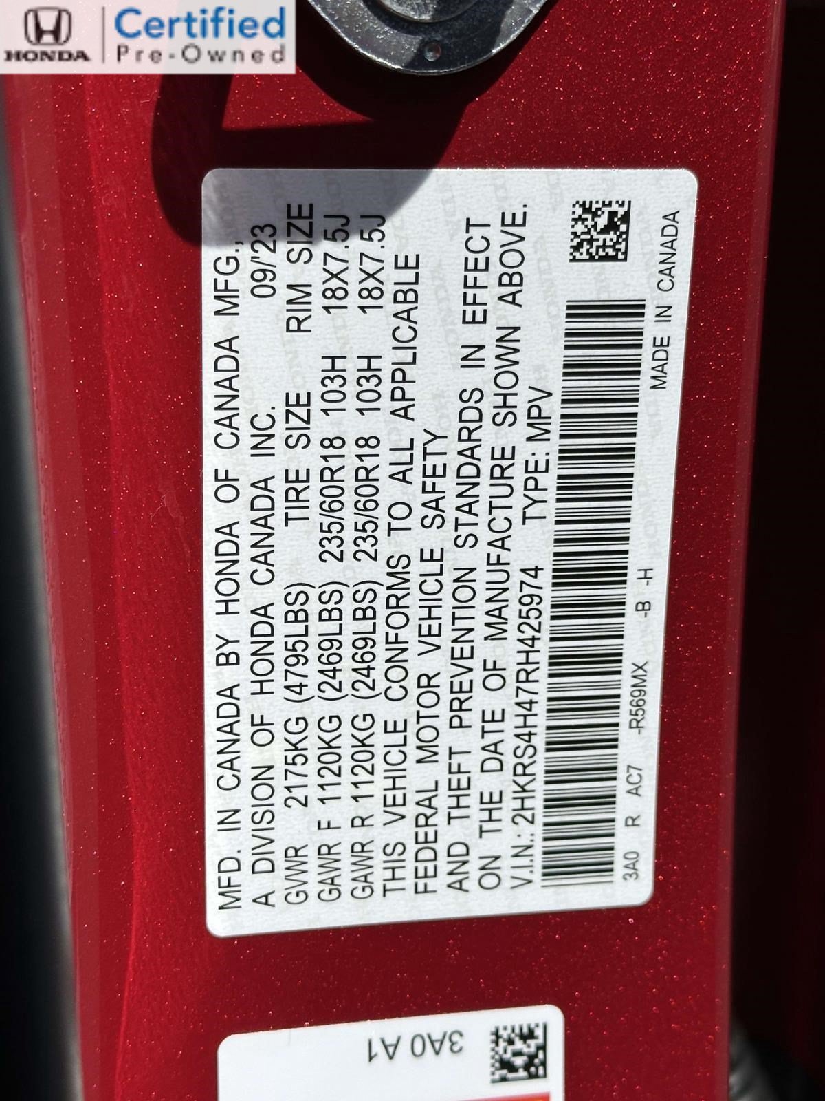 Certified 2024 Honda CR-V EX image 29