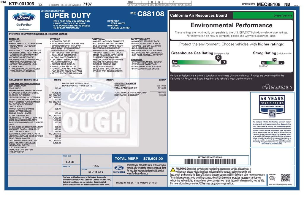 Used 2021 Ford F250 Lariat w/ Lariat Ultimate Package image 33