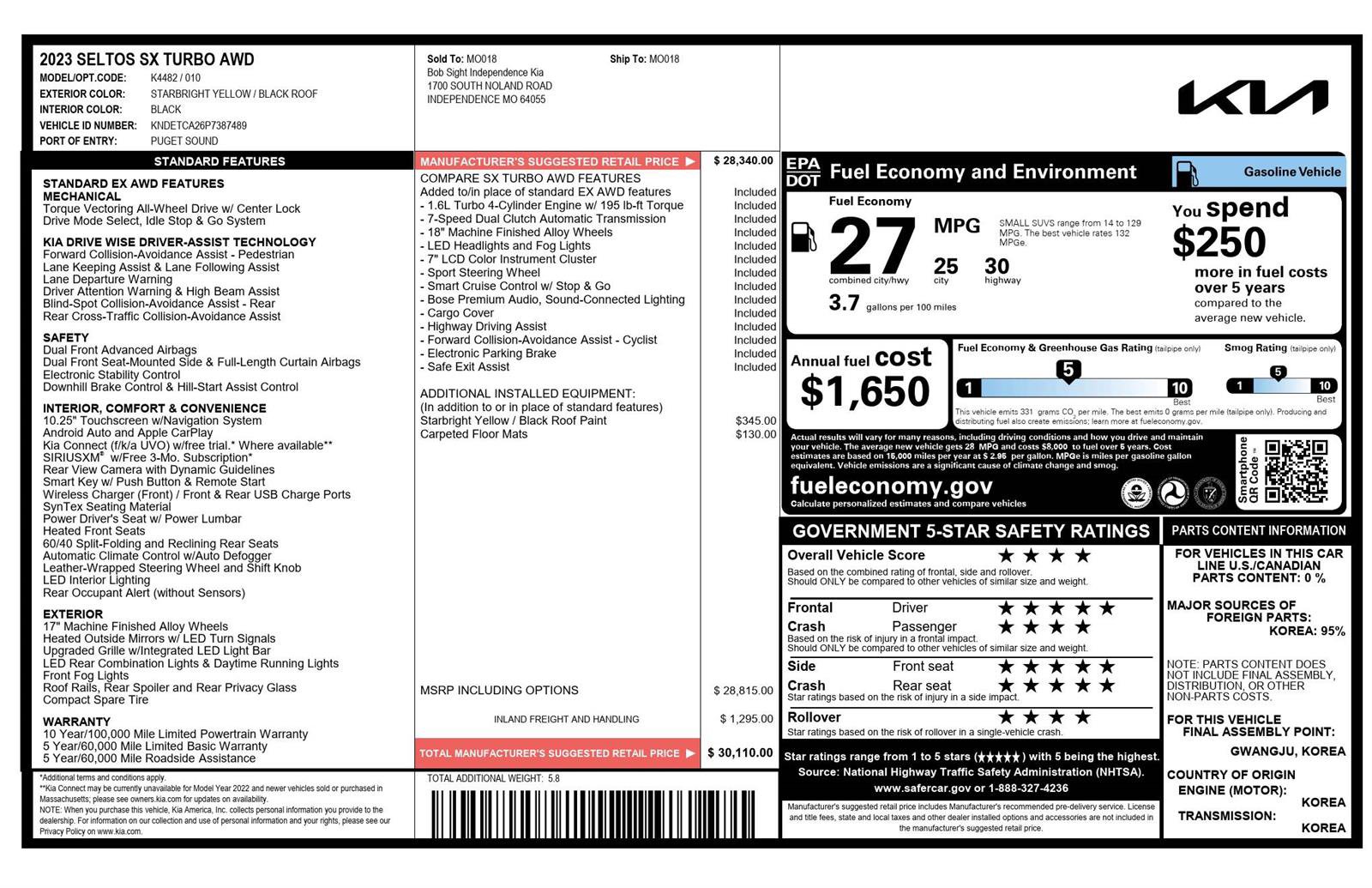 Used 2023 Kia Seltos SX image 26