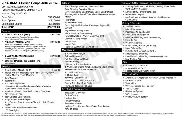 Used 2026 BMW 430i xDrive Coupe w/ M Sport Package AWD/4WD image 38