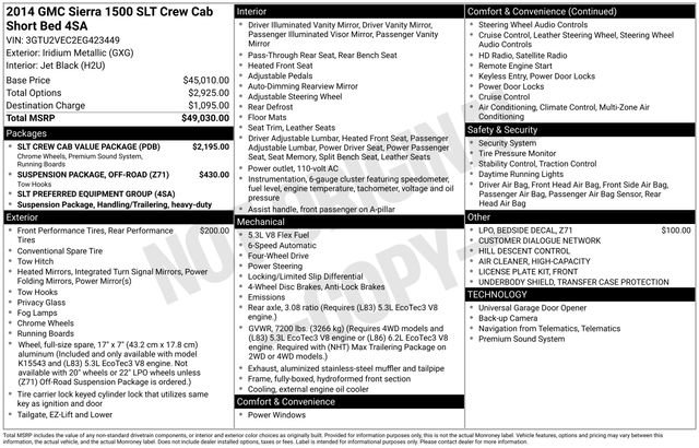 Used 2014 GMC Sierra 1500 SLT w/ SLT Crew Cab Value Package image 13