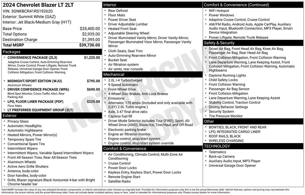 Used 2024 Chevrolet Blazer LT w/ Convenience Package image 2