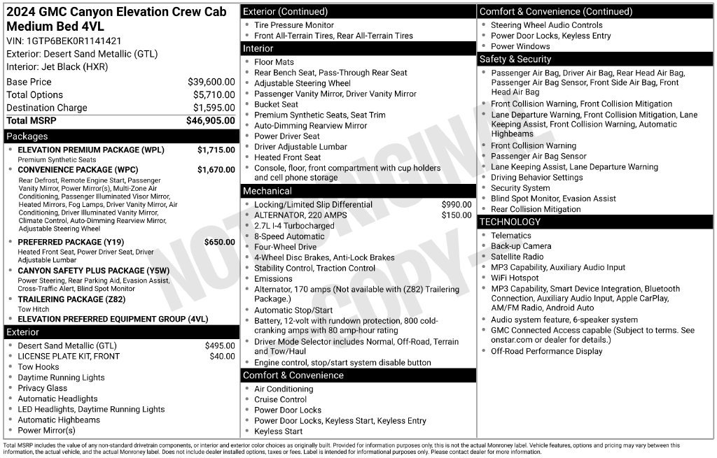 Certified 2024 GMC Canyon Elevation w/ Elevation Premium Package AWD/4WD image 5