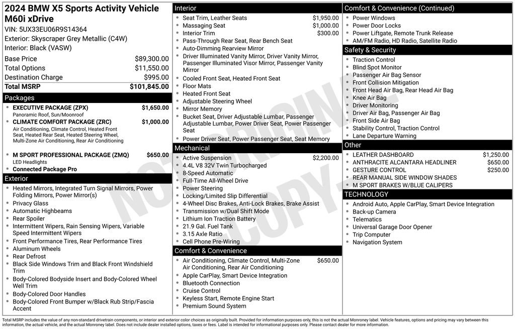 Used 2024 BMW X5 M60i w/ Executive Package image 36