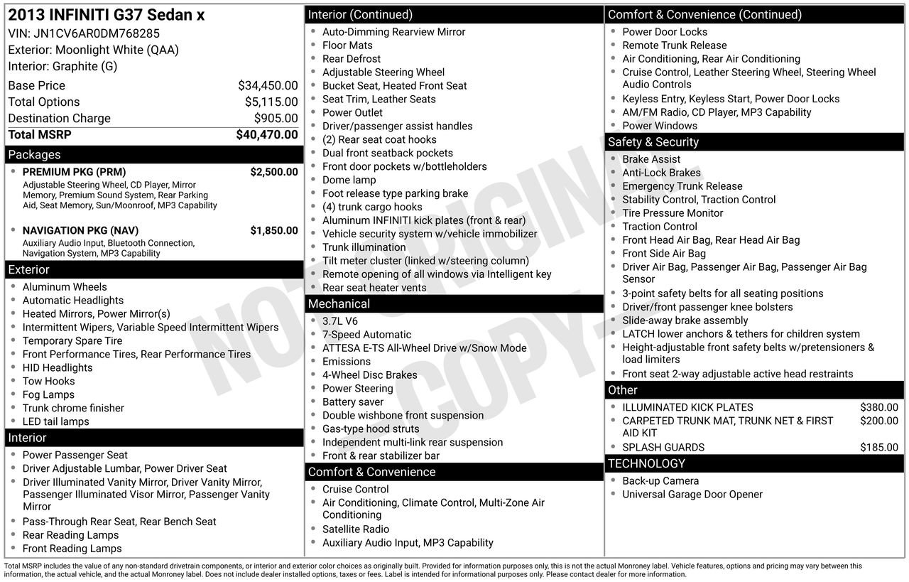 Used 2013 INFINITI G37 x w/ Premium Pkg image 46