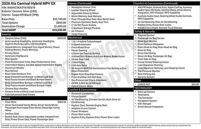 New 2026 Kia Carnival EX image 7