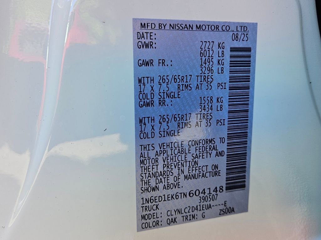 New 2026 Nissan Frontier SV w/ SV Convenience Package image 16