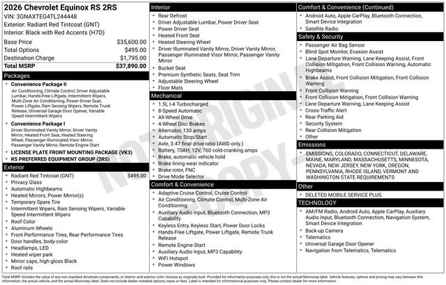 New 2026 Chevrolet Equinox RS image 26