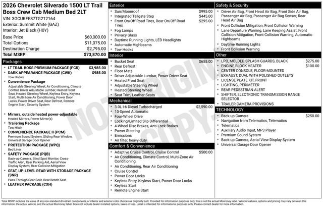 New 2026 Chevrolet Silverado 1500 LT Trail Boss w/ LT Trail Boss Premium Package image 18