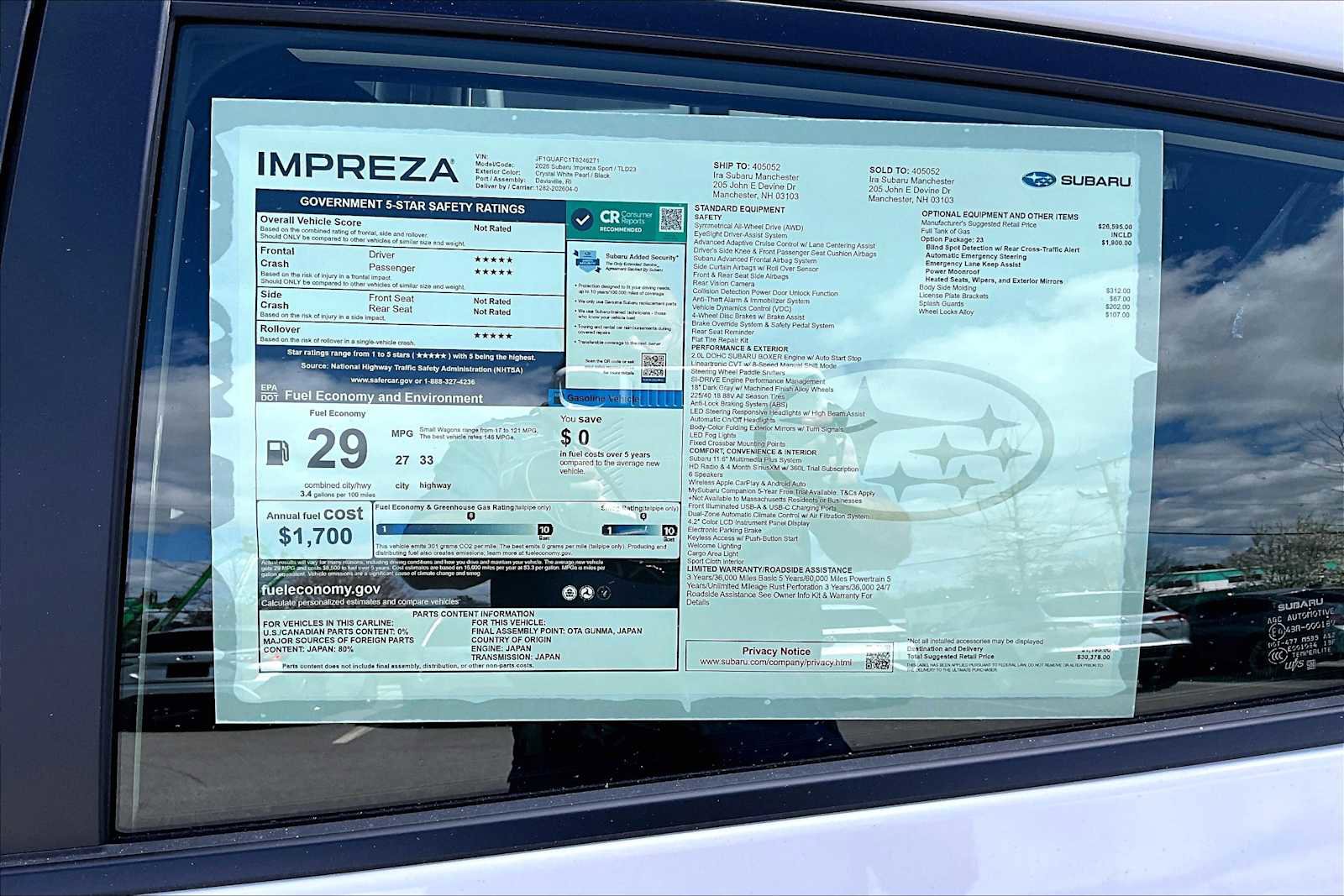 New 2026 Subaru Impreza 2.0i Sport AWD/4WD image 18