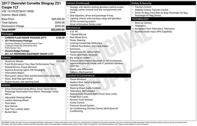 Used 2017 Chevrolet Corvette Stingray Coupe w/ Carbon Flash Badge Package image 30